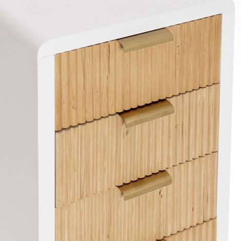 Cassettiera 5 Cassetti 40x30x92 cm Charley in Legno Bianco