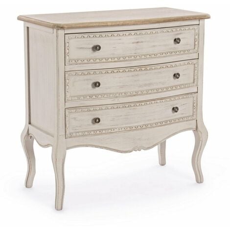 HELLIN Cassettiera "Clarisse" per interno, con 3 Cassetti, 85 x 43 x 85 cm -5 Cassetti - 48x35x100h cm