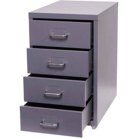 Cassettiera classificatore ufficio mobile Boston T851 con ruote 4 cassetti 48x28x41cm antracite
