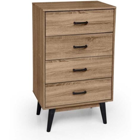 Cassettiera como stile urban 4 cassetti cm 60 x 40 x 99 h