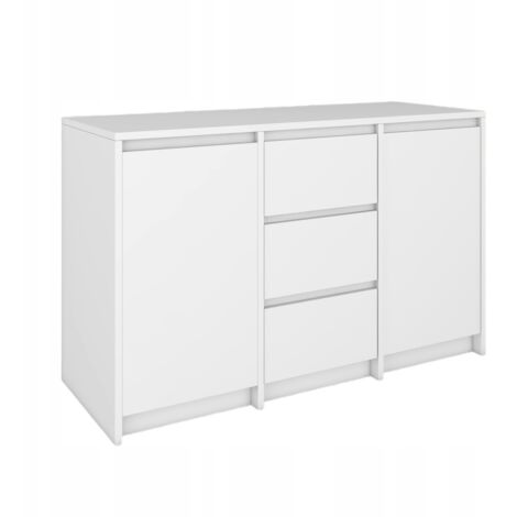 Cassettiera con 3 cassetti e 2 ante  Frontali senza maniglia  120x77x43 cm