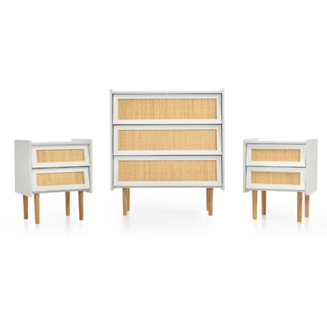 Set 2 cassettoni sottoletto 100,5x68 cm Bianco opaco serie Helsinki Bianco