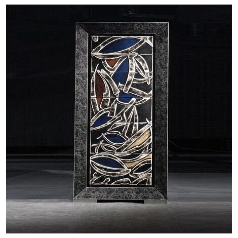 Cassettiera con sportelli in similpelle e struttura in legno 55x60x130,5h cm