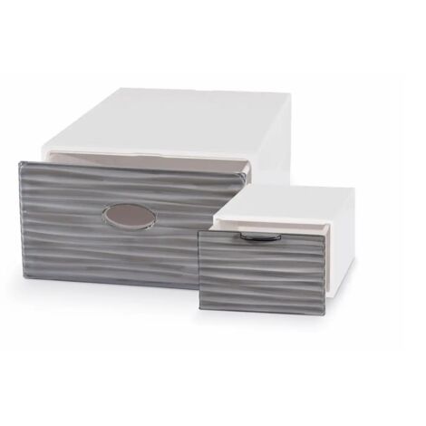 Cassettiera Contenitore Multiuso Domopack Living Decoro Grigio 61xP25.5xH43.5cm