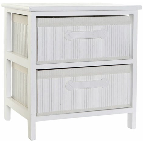 Cassettiera DKD Home Decor Bianco Bambù Legno di paulownia 42 x 32