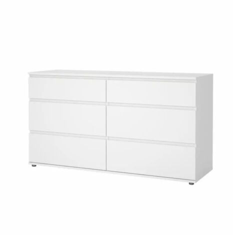 cassettiera doppia "nova" con 6 cassetti colore bianco, 153,4x50x83,7 cm