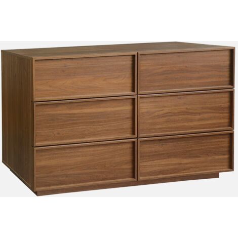 Cassettiera effetto legno 6 cassetti
