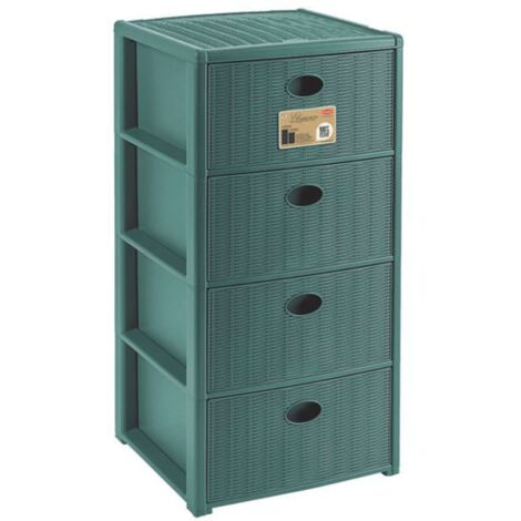 Cassettiera Elegance 4 Verde Foresta - 40X40X80H Cm