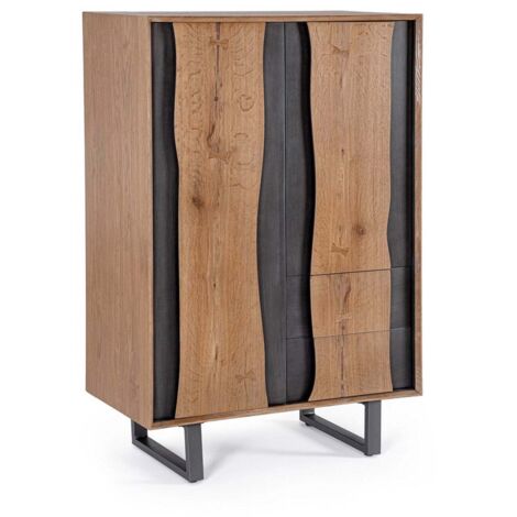 Cassettiera "Garwood" struttura in legno MDF con ante e cassetti -Mobile alto 4 ante