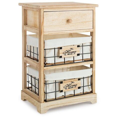 Cassettiera "Home Deluxe" per interno, con 3 Cassetti, 40 x 30 x 62 cm -2 Cassetti - 37x27x40h cm