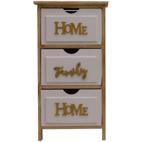Cassettiera Home Family bianco legno cm 36 x 28 x 68 h