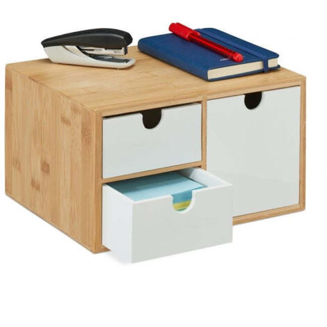 Cassettiera in bambu amp mdf 3 scomparti 883086