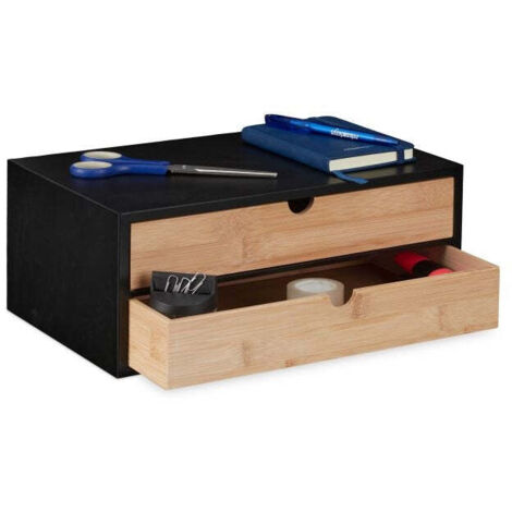 Cassettiera in bambù e MDF 2 scomparti
