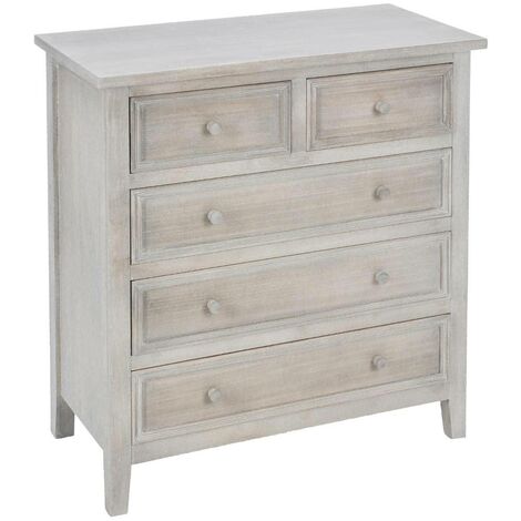Cassettiera in legno bianco Charme, 5 cassetti - Atmosphera créateur d'intérieur