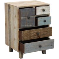 cassettiera in Legno Mobile per Interno con 9 cassetti di Design Stile Country Moderno Vintage Milani Home s.r.l.s