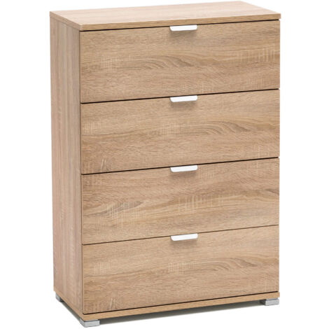 Cassettiera in legno nobilitato con 4 cassetti in varie tinte 60x38xH85 cm -  White
