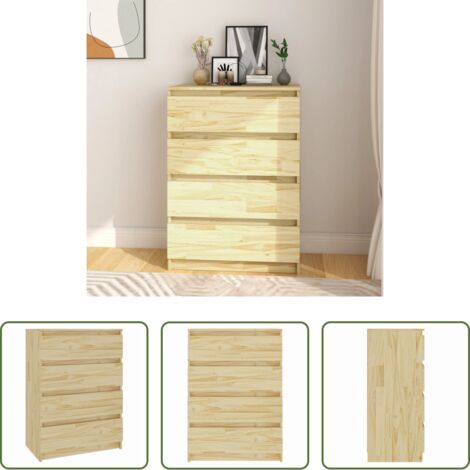 Cassettiera in pino -  Armadietto 60x36x84 cm in Legno Massello di Pino