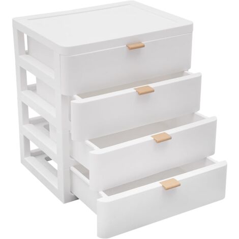 Cassettiera in Plastica Cassettiera da scrivania per documenti e materiale da ufficio Cassettiera a Torre Multiuso organizer salvaspazio colore bianco