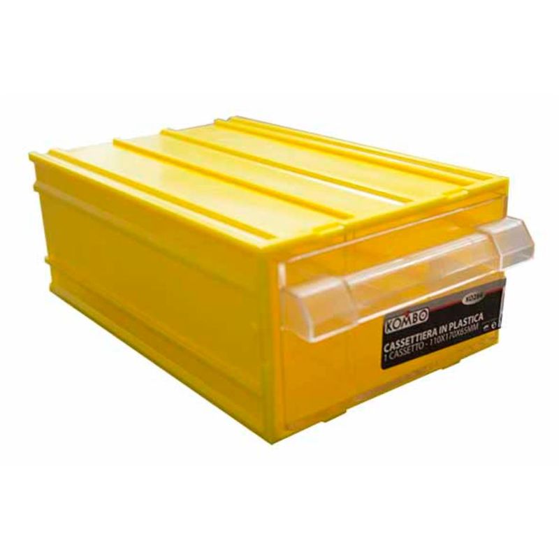 Image of Kombo - Cassettiera in Plastica con 1 Cassetto Colore Giallo 110X170X65MM