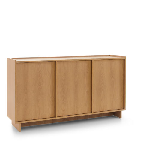 Cassettiera in rovere color caramello, 147 x 82 x 39 cm