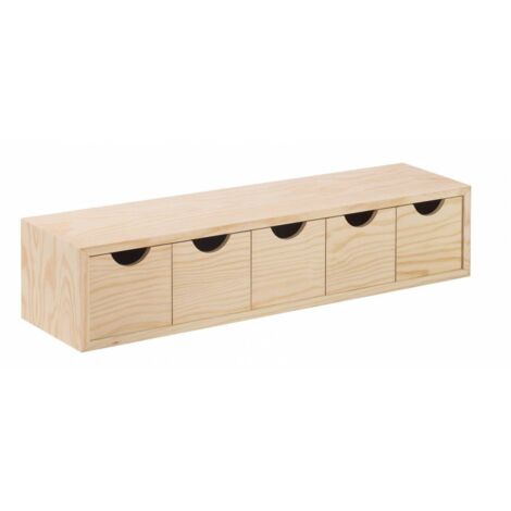 Cassettiera Legno 5 Cassetti In Pino Naturale Mobile Arredamento cm 56x13x12