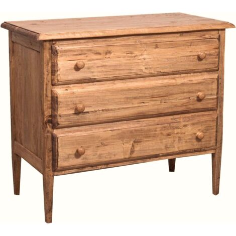 Cassettiera legno massello 100x48x85 cm Cassettiera shabby chic bianca Como cassettiera vintage 3 cassetti credenza vintage