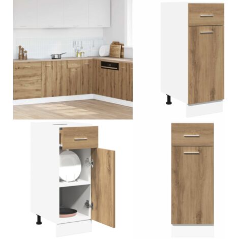 Cassettiera “Lyon” Rovere Artigianale 30x46x81,5 cm - Cassetto da cucina - Mobile da cucina