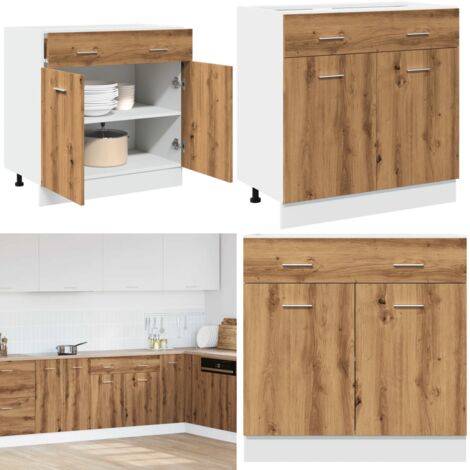 Cassettiera “Lyon” Rovere Artigianale 80x46x81,5 cm - Mobile da cucina - Cassetto