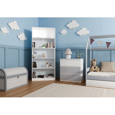 CASSETTIERA M3 FRONTALE BIANCO BLU ARTESO ARMADIO MALWA CAMERETTA PER BAMBINI Home