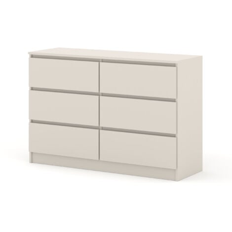 BIM FURNITURE Cassettiera MAJA S6 120 cm cashmere con 6 cassetti