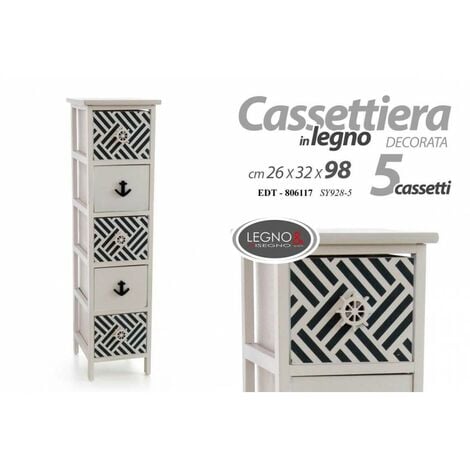 Cassettiera stretta bianca