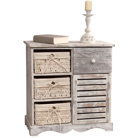 Armadio bonnetiere dispensa ad un'anta con ripiani, laccato Shabby Chic,  L88 cm!