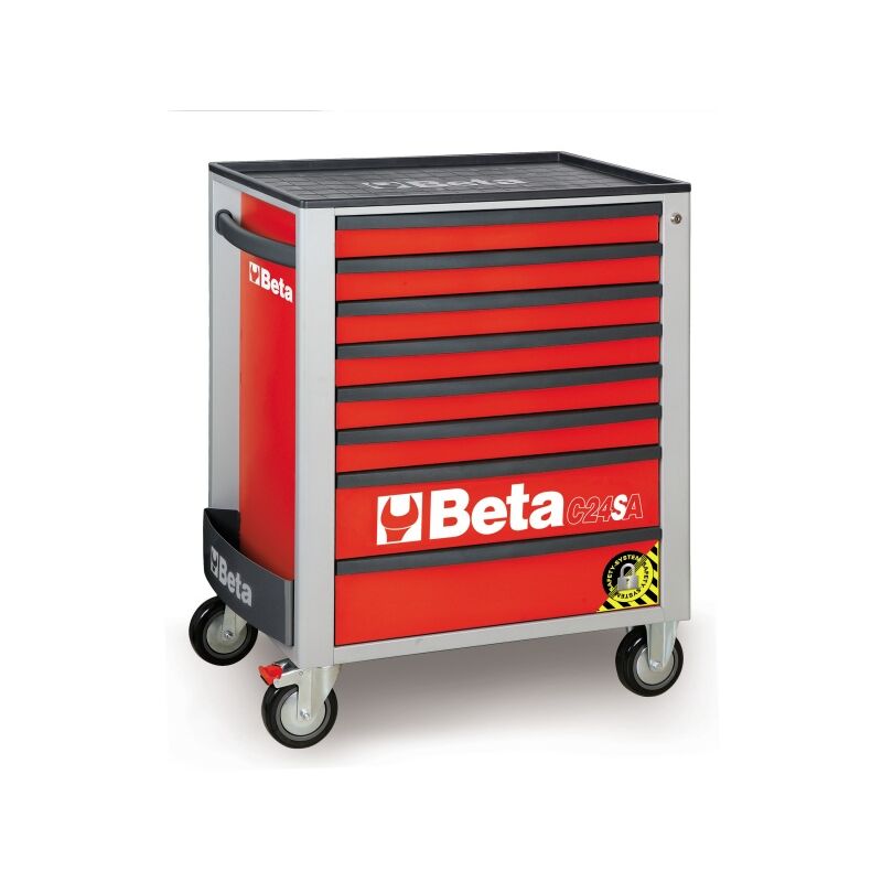 Image of Beta - Cassettiera mobile antiribaltamento 8 cassetti c24sa/8 - Red