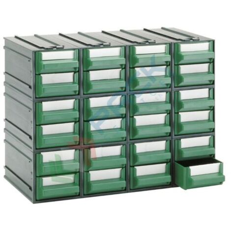 Cassettiera modulare "A" con 24 cassetti - Verde - Mobil Plastic