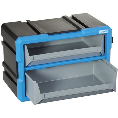 Cassettiera modulare con 2 vassoi estraibili x officina Fervi c086/02t