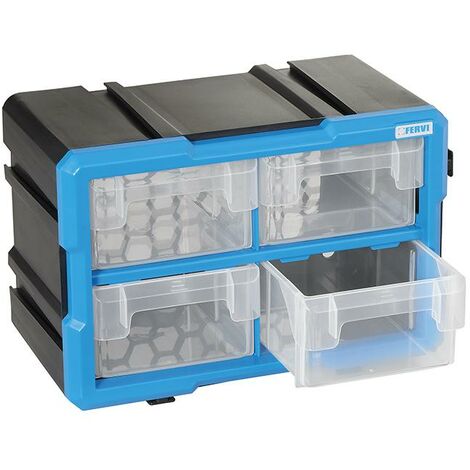 Cassettiera modulare con 4 cassetti estraibili x officina Fervi c086/04c
