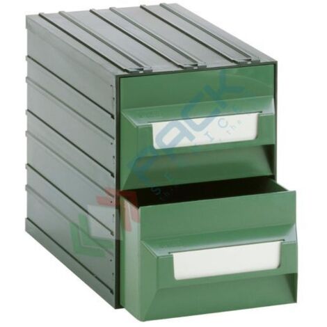 Cassettiera modulare "MOBIL2" con 2 cassetti - Verde - Mobil Plastic