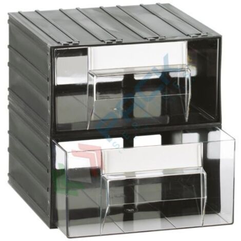 Cassettiera modulare "T/42" con 2 cassetti - Trasparente - Mobil Plastic