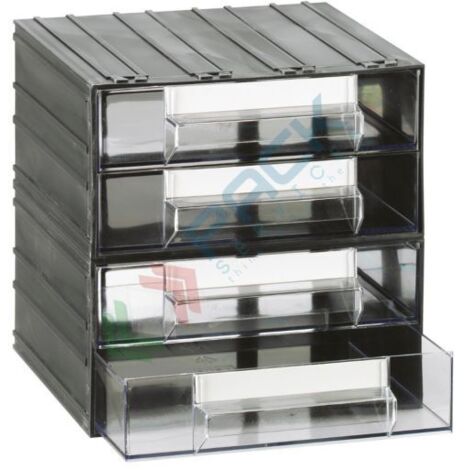 Cassettiera modulare "T/43" con 4 cassetti - Trasparente - Mobil Plastic