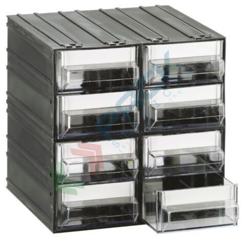 Cassettiera modulare "T/45" con 8 cassetti - Trasparente - Mobil Plastic