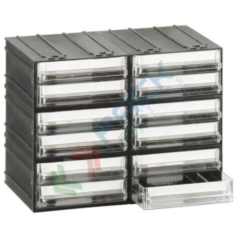 Cassettiera modulare "T/B" con 12 cassetti  - Trasparente - Mobil Plastic