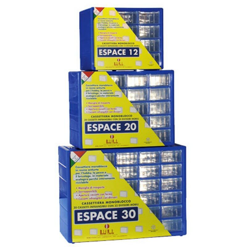 Image of Cassettiera monoblocco 'espace' E/20 cm 29 x 15 x 22 - 20 Cassetti