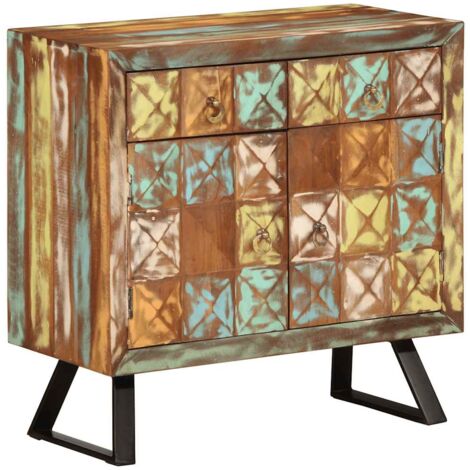 Cassettiera Multicolore 70x35x70 cm Legno Massello di Recupero vidaXL