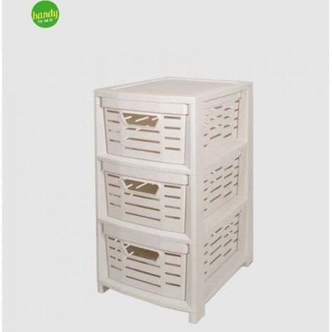 Cassettiera Multiuso in Plastica Uniko 3 Cassetti Bianco 36,5 × 28,5 × 51,5 cm