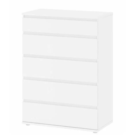 cassettiera "nova" con 5 cassetti bianca, 76x106x40 cm
