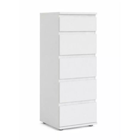 cassettiera "nova" con 5 cassetti bianco, 40x106x40 cm