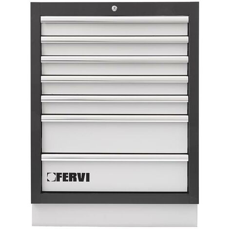 Cassettiera officina FERVI A007/17 a 7 cassetti - arredo modulare - 680 x 458 x 910 h mm