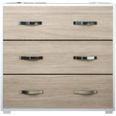 Cassettiera olmo cameretta con 3 cassetti in legno