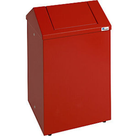 Cassettiera per spazzole di pulizia H570xL330xP310mm, porta in acciaio rosso fuoco/sportello rosso fuoco, blu acciaio