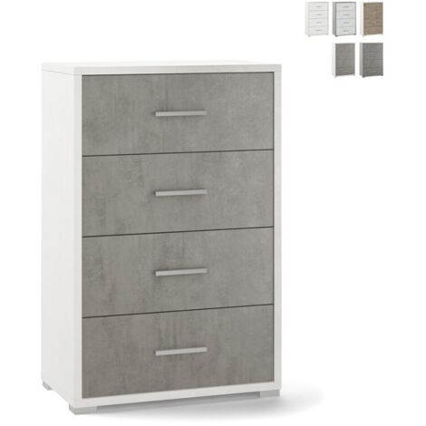 Cassettiera per ufficio quattro cassetti Bianco Cemento 51x41x h110 cm